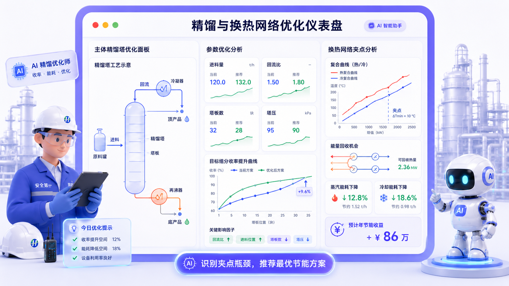 图博数智精馏与换热网络优化方案