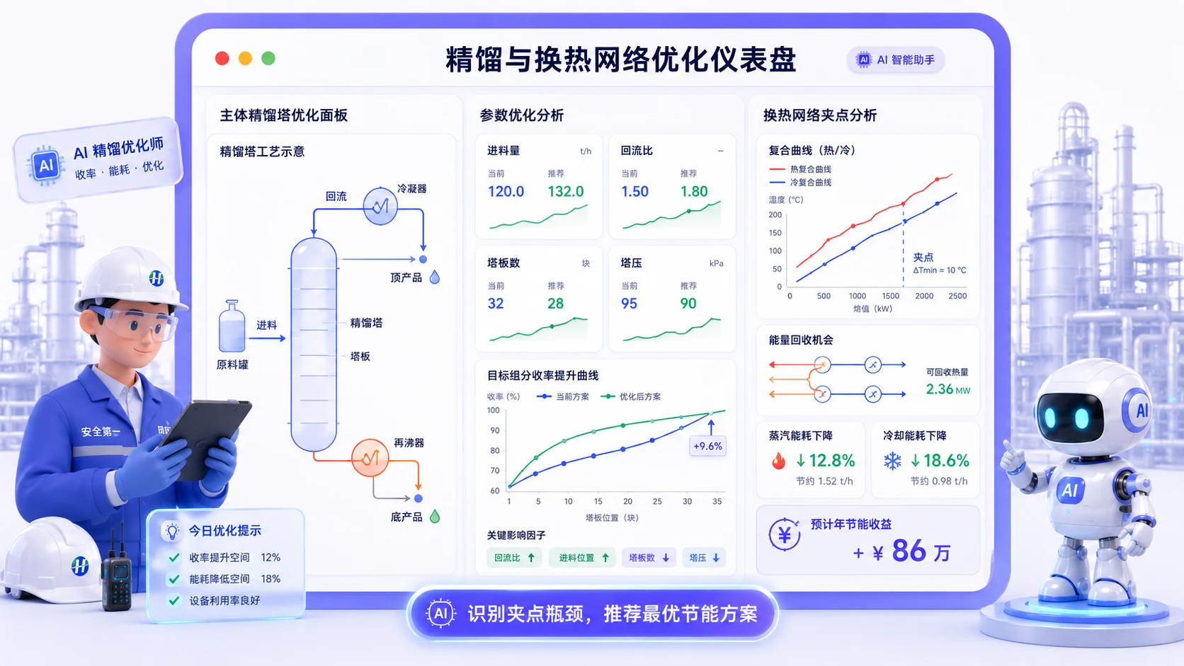 精馏与换热网络优化